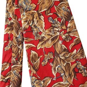 Woolrich Floral Neck Tie Mens Red 100% Cotton Hawaiian Tropical Made in USA